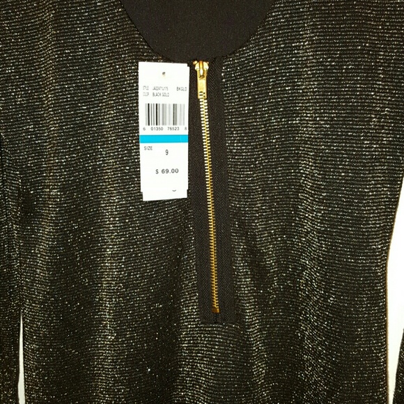 Speechless Black and Gold Mini Dress - Picture 3 of 4